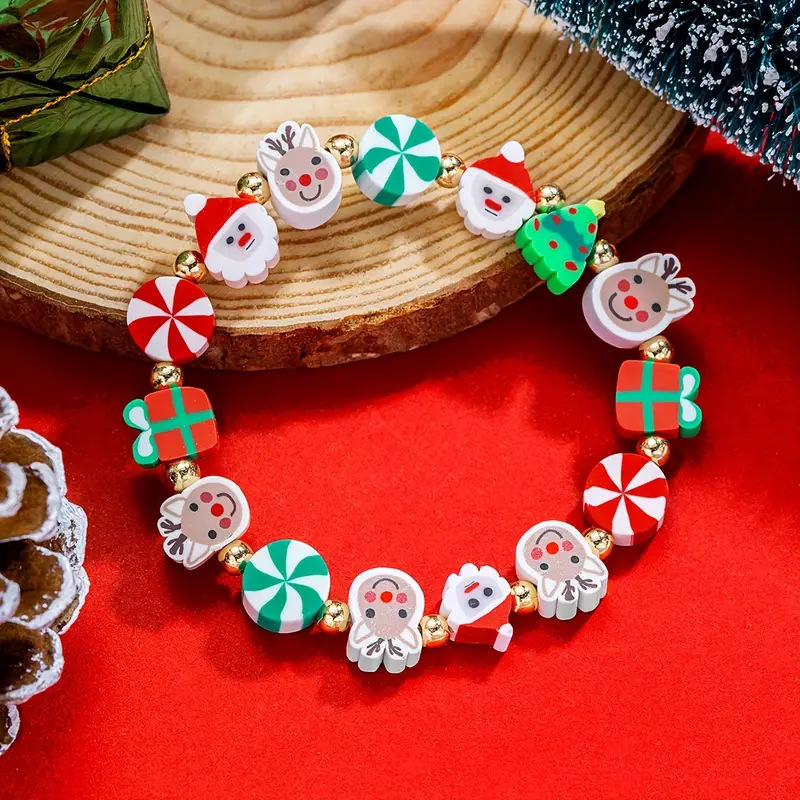Ceramic Link Bracelet - ยุโรปและอเมริกาคริสต์มาสสร้อยข้อมือเซรามิคอ่อน UNISEX Christmas Eve Joy Party