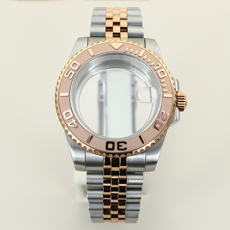 Ceramic Link Bracelet - ตัวเรือนนาฬิกาสีโรสโกลด์เงินขนาด 40 มม. สายแบบ 5 ข้อ