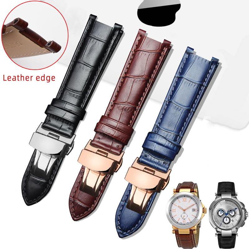 Smartwatch Guess - 22*13มม. 20*11ม. สายนาฬิกาหนังหนังวัวหยักสำหรับ GUESS GC G-ucci