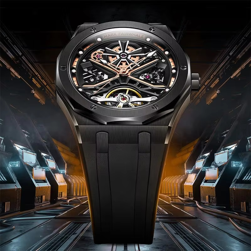 Sport Loop Strap - Mark Fairwhal แฟชั่น Tourbillon นาฬิกาผู้ชายสายคล้องคอซิลิโคน Luxury