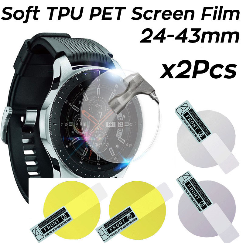 Smartwatch Icon - 2PCS ซอฟท์ไฮโดรเจลฟิล์มป้องกันรอยขีดข่วนฟิล์มป้องกัน 24 มม.-43 มม.สมาร์ทวอทช์ TPU