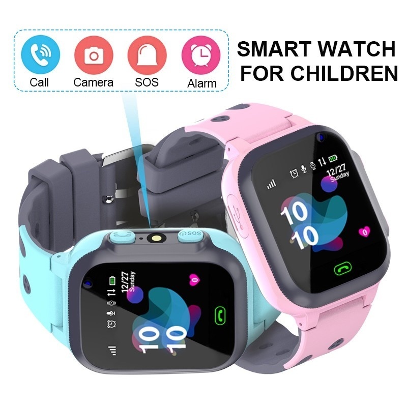 Smartwatch Icon - เด็กดูสมาร์ทนาฬิกาอัจฉริยะกันน้ําสําหรับเด็กหนุ่มๆสาวๆของขวัญที่มีหน้าจอสัมผัสกล้องปลุก SOS โทรตําแหน่งติดตาม