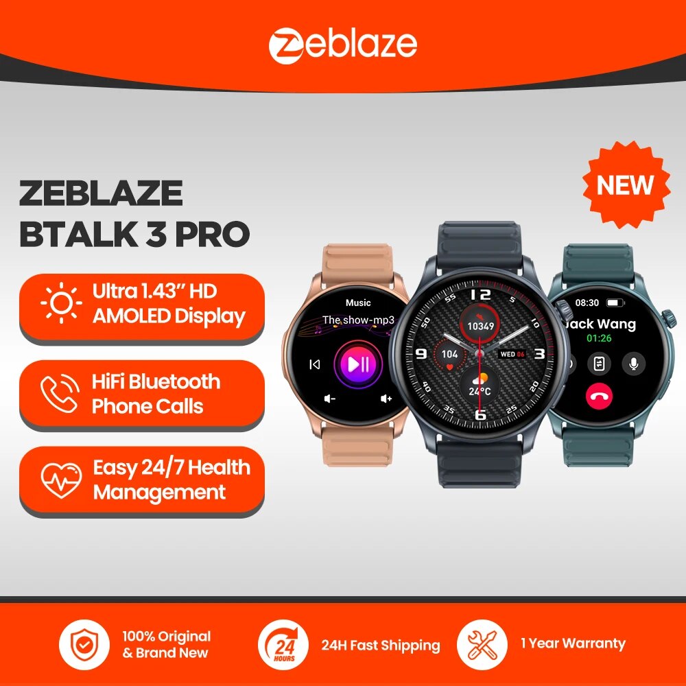 Smartwatch Face - ใหม่ Zeblaze Btalk 3 PRO 1.43