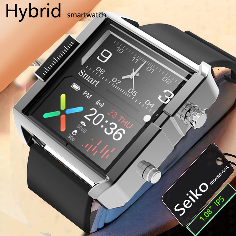 Smartwatch Custom - นาฬิกาอัจฉริยะระบบ T9ไฮบริดตรวจวัดความดันโลหิตวัดอัตราการเต้นของหัวใจกันน้ำ IPS สมาร์ทวอท์ชมีสไตล์การเคลื่อนไหวของ Seiko สำหรับ