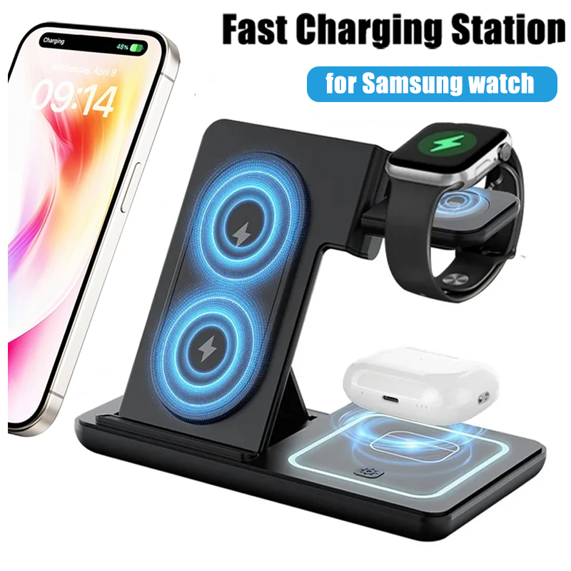 Wireless Charger Watch - แท่นชาร์จไร้สายแบบพับได้ 3 in 1 สำหรับ Samsung