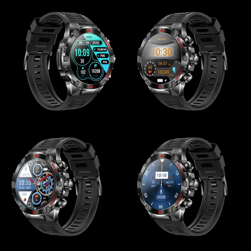 Smartwatch Custom - สมาร์ทวอทช์คุณภาพสูงแบบกำหนดเองได้ ติดตามการออกกำลังกาย หน้าจอสัมผัสเต็มรูปแบบ ฟังก์ชั่นโทรผ่านบลูทูธ กันน้ำ IP67