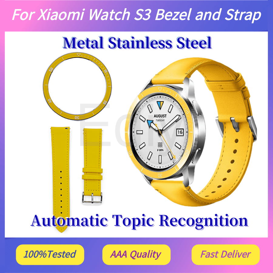 Xiaomi Smartwatch S3 Accessories - สำหรับ Xiaomi Watch S3 ขอบหน้าปัดและสายสีเหลือง พร้อมสเกล