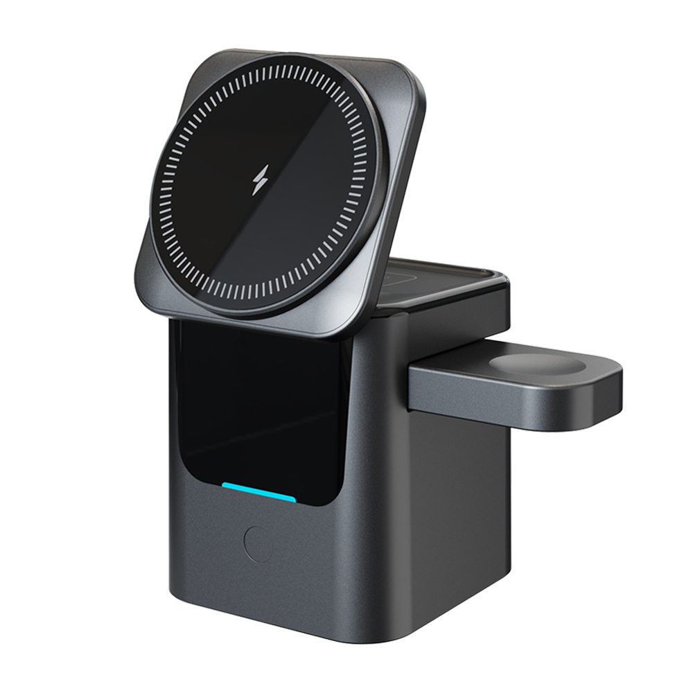 Wireless Charger Watch - แท่นชาร์จไร้สายแม่เหล็ก 3 in 1 แบบพับได้ทรงลูกบาศก์ 15w