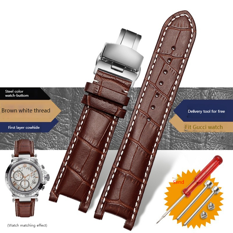 Smartwatch Guess - สายนาฬิกาหนังแท้สําหรับ GC Guess นาฬิกาผีเสื้อสร้อยข้อมือ 20*11 มม.22*13