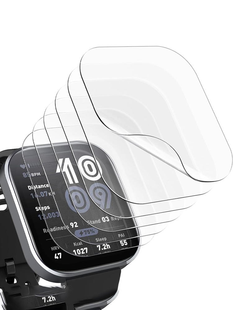 Smartwatch Icon - ฟิล์มกันรอยหน้าจอสำหรับเคสอมาซฟิต บิพ 6 อุปกรณ์เสริมนาฬิกาอัจฉริยะ ฟิล์มกระจกนิรภัยแบบนุ่มครอบคลุมเต็มรูปแบบ ฝาครอบป้องกันอมาซฟิต