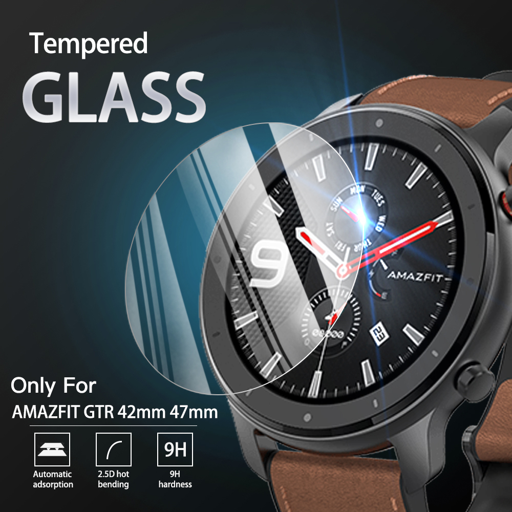 Watch Face Protector - 9H กระจกนิรภัยฟิล์มสําหรับ Amazfit GTR 42 มม.47