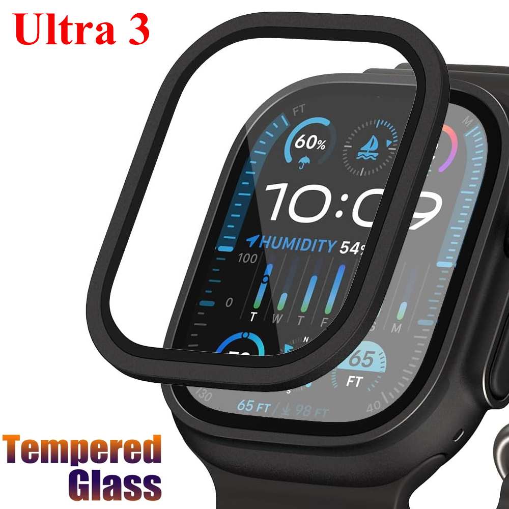 Watch Case Bumper - ฟิล์มกระจกนิรภัยสำหรับแอปเปิ้ลวอตช์อัลตร้า 3 กรอบโลหะอลูมิเนียมป้องกันรอยขีดข่วนฟิล์มป้องกันหน้าจอสำหรับไอวอตช์ อัลตร้า 2 1
