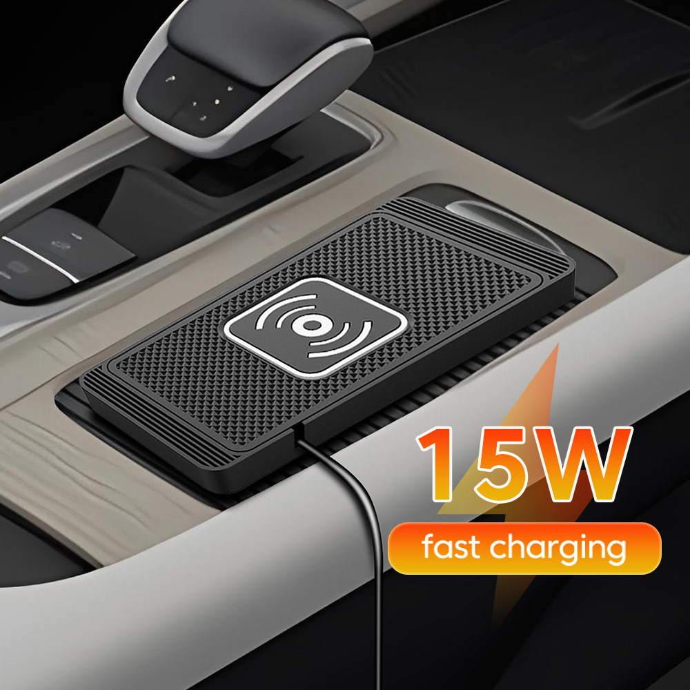Watch Charger Cable - แท่นชาร์จไร้สาย 15w สำหรับรถยนต์ แผ่นกันลื่น ชาร์จเร็วไร้สาย สำหรับโทรศัพท์มือถือ