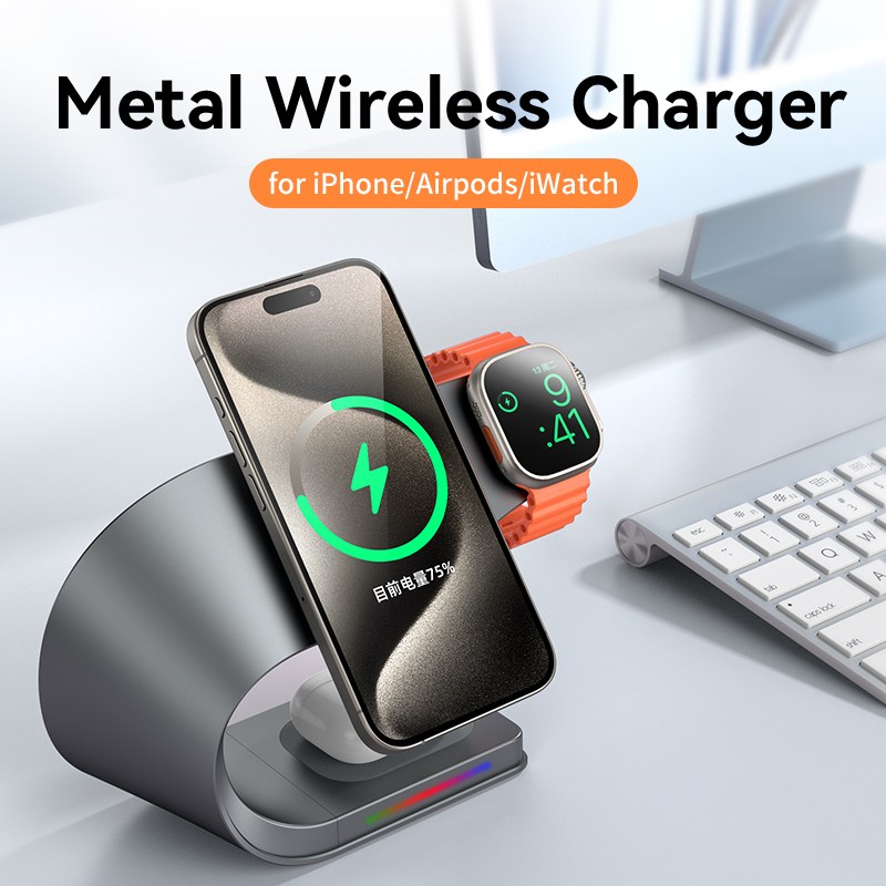 แท่นชาร์จไร้สาย 4 in 1 แบบโลหะ - Wireless Charger Watch บทวิจารณ์และราคา
