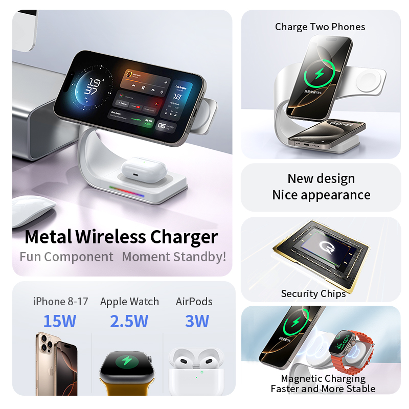 แท่นชาร์จไร้สาย 4 in 1 แบบโลหะ - Wireless Charger Watch บทวิจารณ์และราคา