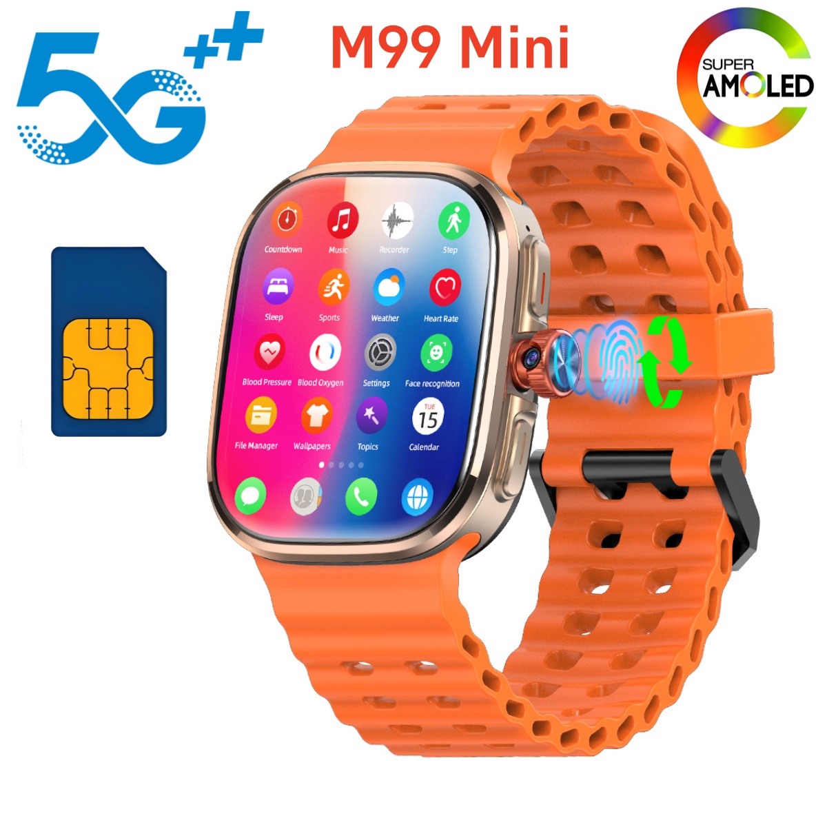 M99 มินิสมาร์ทวอทช์ 5G ระบบปฏิ - Smartwatch Face บทวิจารณ์และราคา