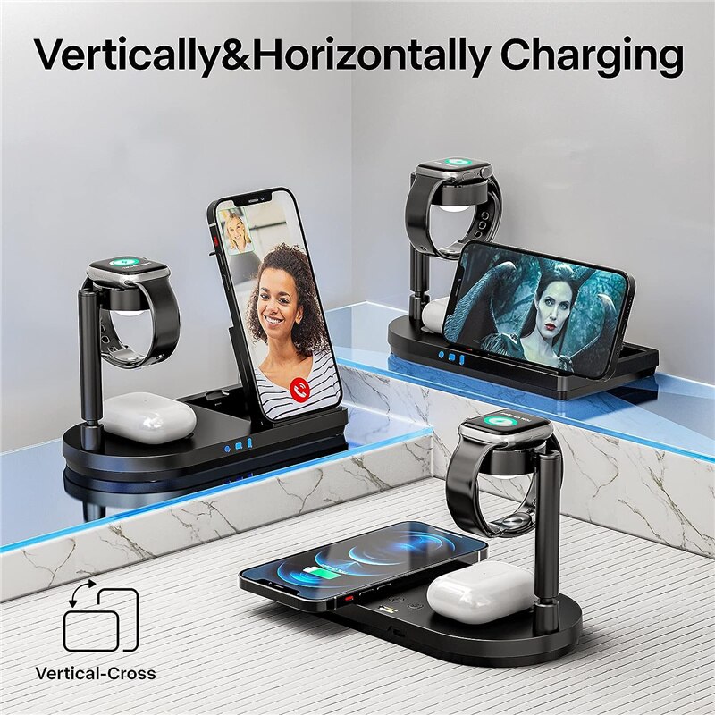 แท่นชาร์จไร้สายแบบพับได้ 3-in- - Wireless Charger Watch บทวิจารณ์และราคา