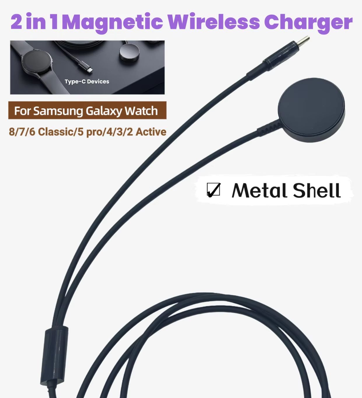 Type-C 2-in-1 สายชาร์จฐานโลหะไ - Wireless Charger Watch บทวิจารณ์และราคา