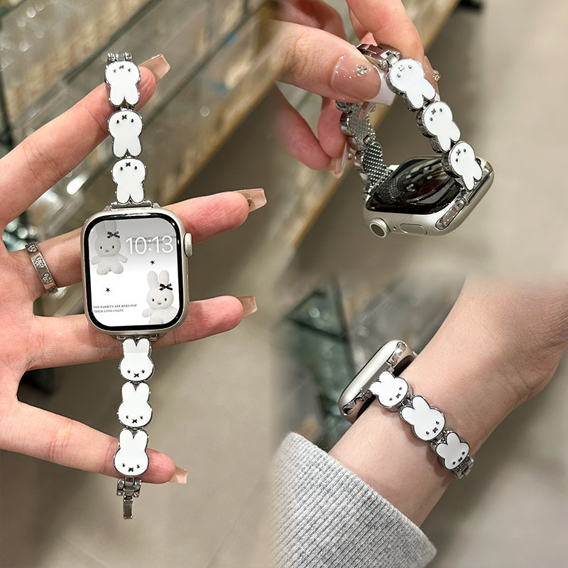 สายนาฬิกาหนังลายกระต่ายมิฟฟี่ส - Apple Smartwatch Accessories บทวิจารณ์และราคา