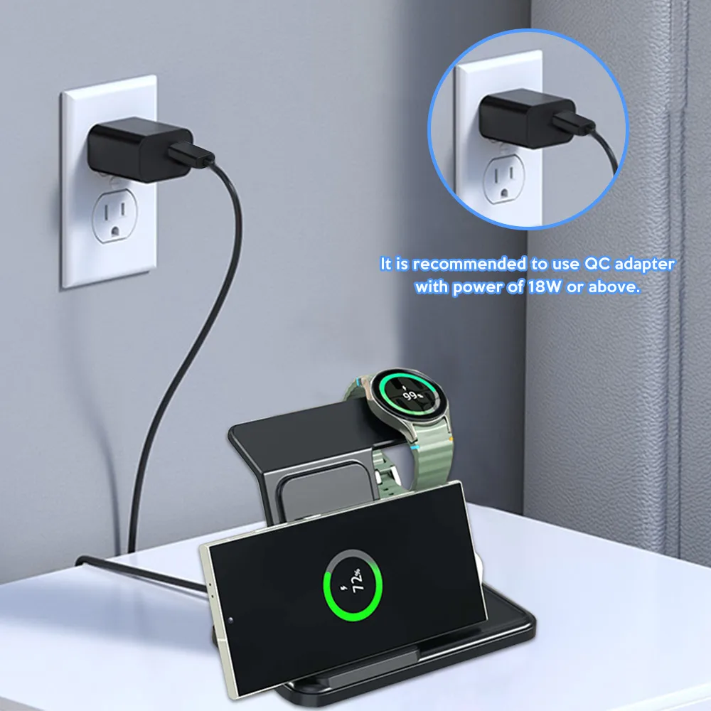 แท่นชาร์จไร้สาย 3 in 1 สำหรับ  - Watch Charger Cable บทวิจารณ์และราคา