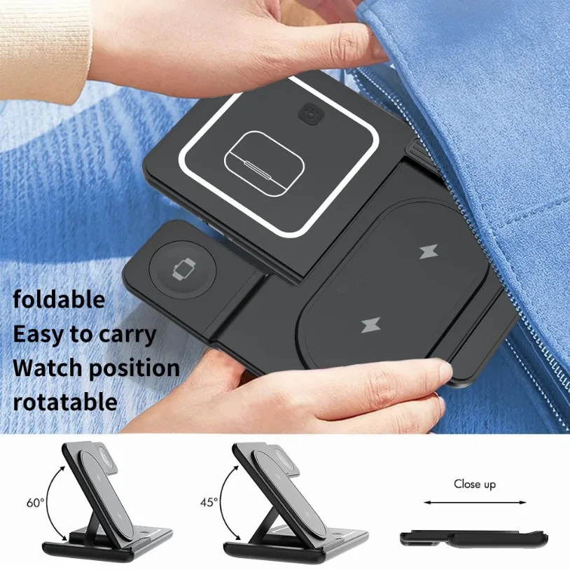 แท่นชาร์จไร้สายแบบพับได้ 3 in  - Wireless Charger Watch บทวิจารณ์และราคา