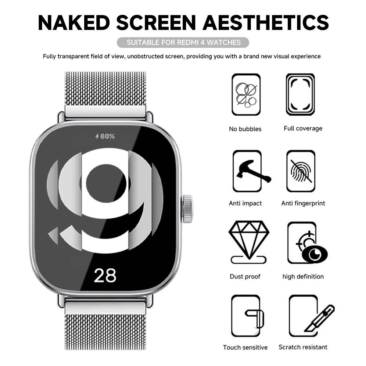 กระจกนิรภัยสําหรับ Xiaomi Redm - Smartwatch Icon บทวิจารณ์และราคา