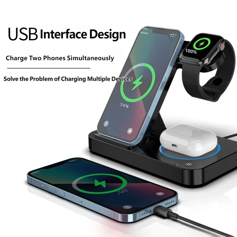 แท่นชาร์จไร้สายแบบพับได้ 4 in  - Wireless Charger Watch บทวิจารณ์และราคา