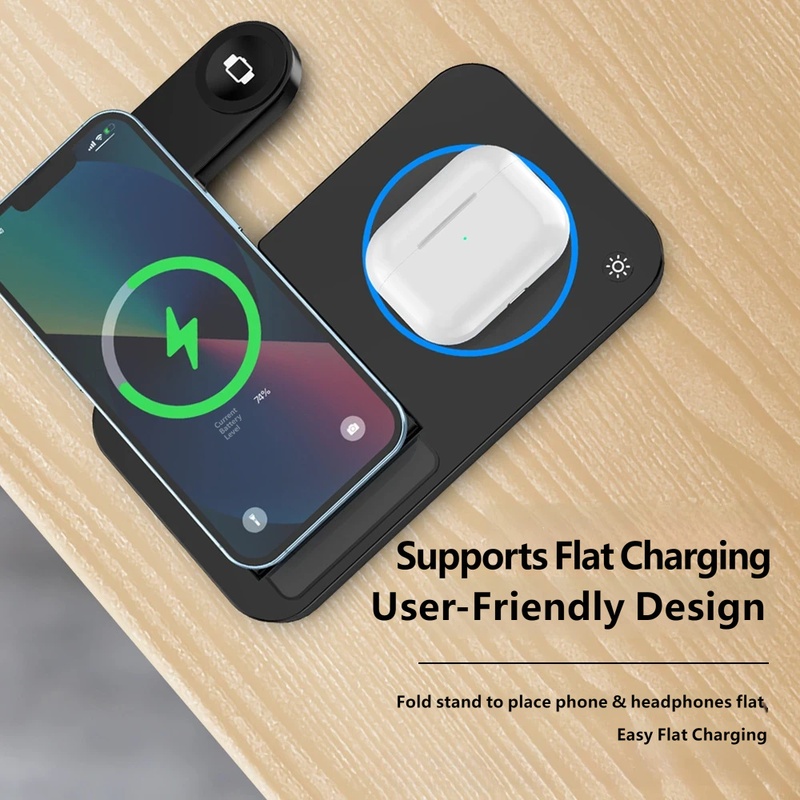แท่นชาร์จไร้สายแบบพับได้ 4 in  - Wireless Charger Watch บทวิจารณ์และราคา