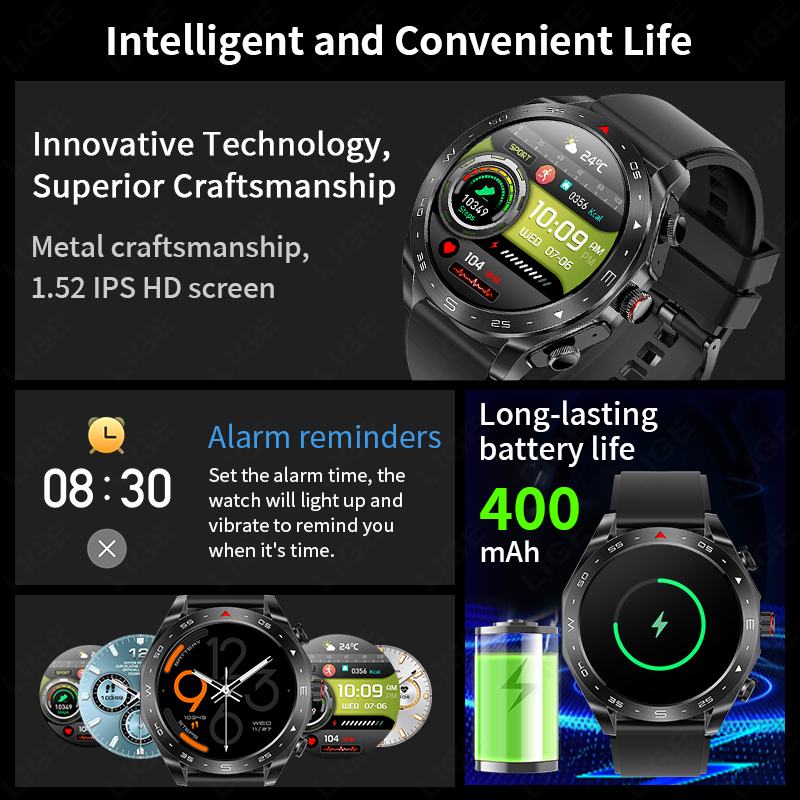 Lige มาพร้อมกับหูฟังบลูทูธชุดห - Smartwatch Store บทวิจารณ์และราคา
