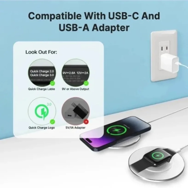 แท่นชาร์จไร้สายขนาดกะทัดรัด 15 - Wireless Charger Watch บทวิจารณ์และราคา