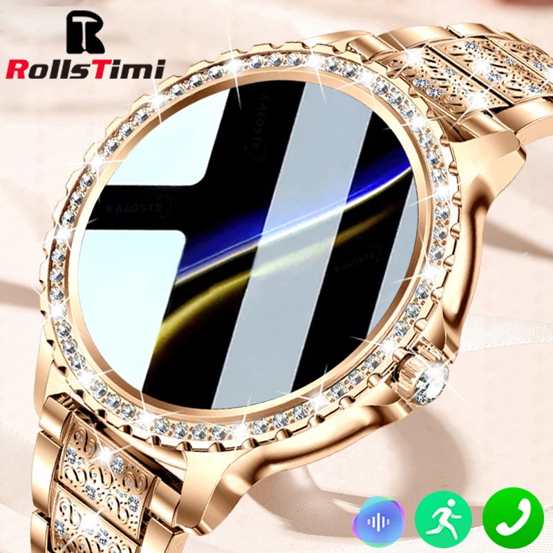 แฟชั่นผู้หญิงทองหรูหรานาฬิกาสม - Smartwatch Face บทวิจารณ์และราคา